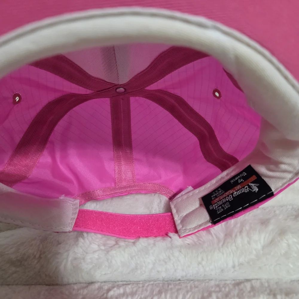 Rare Vintage‎ Ray-Ban Neon Pink Satin Baseball Cap Bump Bonnets Ski Headwear